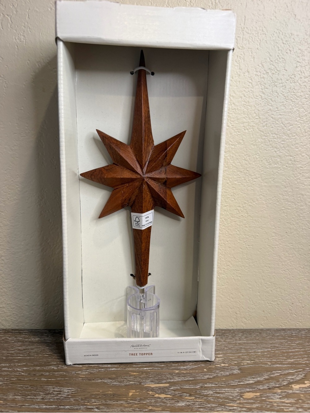 NWT 13.5" Wood Star Tree Topper - Hearth & Hand™ with Magnolia